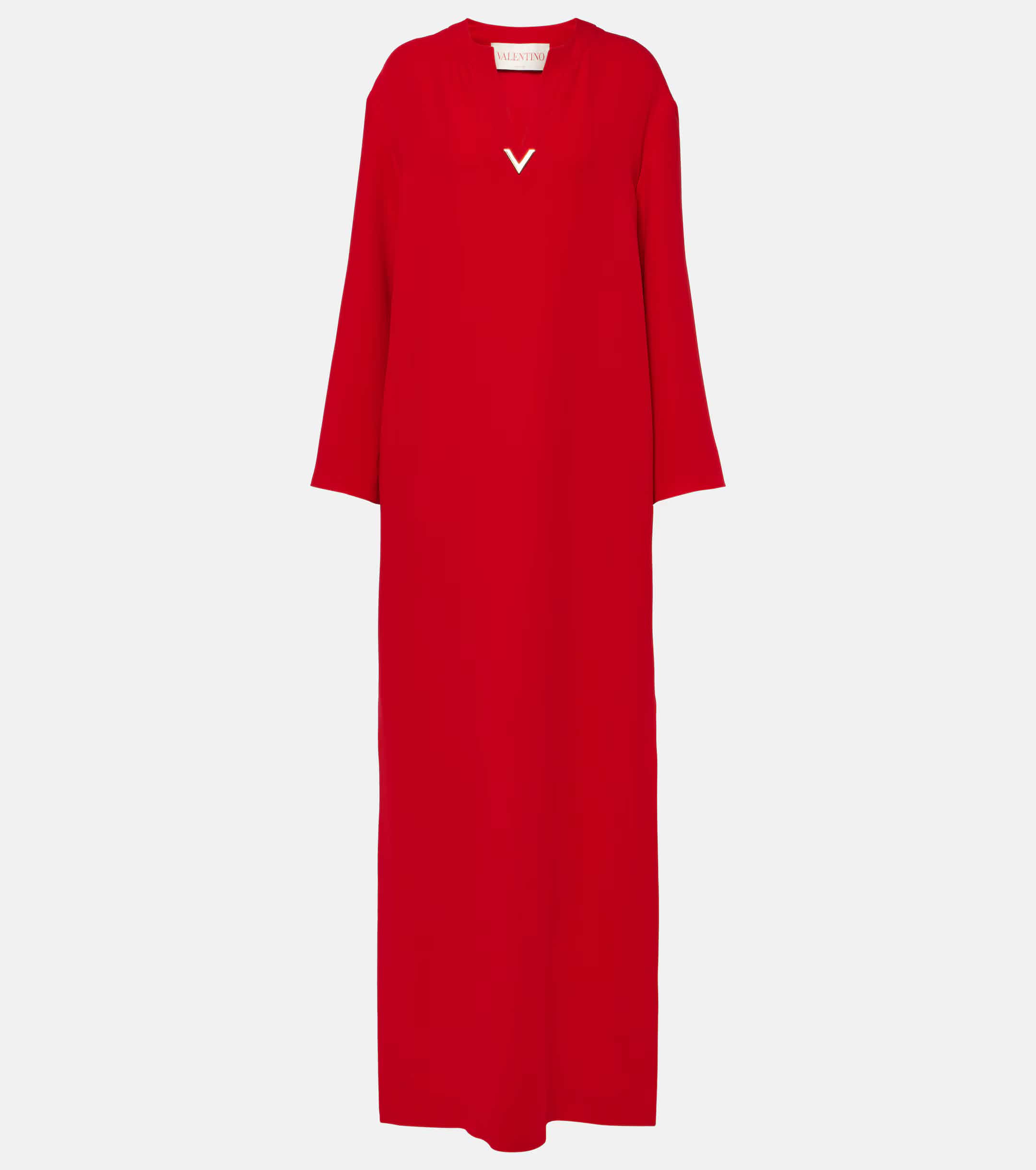 Red silk gown from the demo look gallery